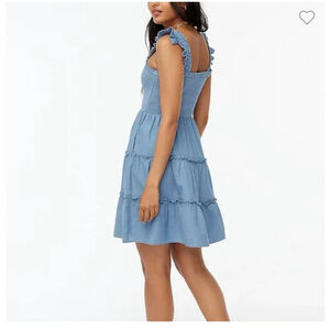 J.Crew NWT Chambray Sleeveless Ruffle Tiered Mini Dress XXL